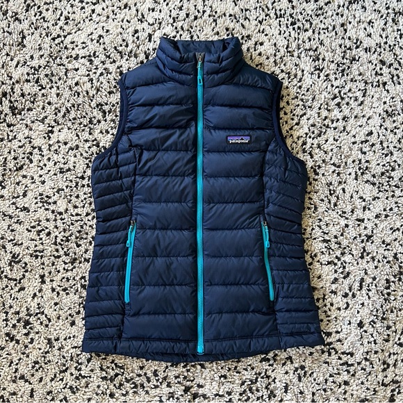 Patagonia Jackets & Blazers - Patagonia Puffer Vest Navy Blue Full Zip Women’s Size XS